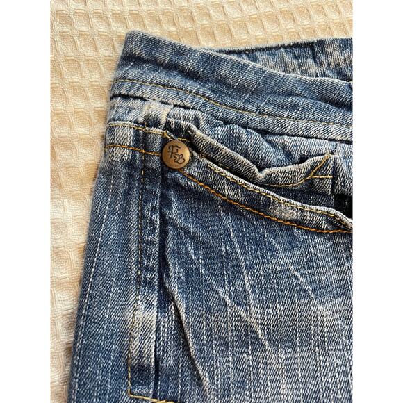 VTG Paris Blue Y2K Western Boho Style Mini Medium Wash Denim Skirt Size 7 - Picture 10 of 14